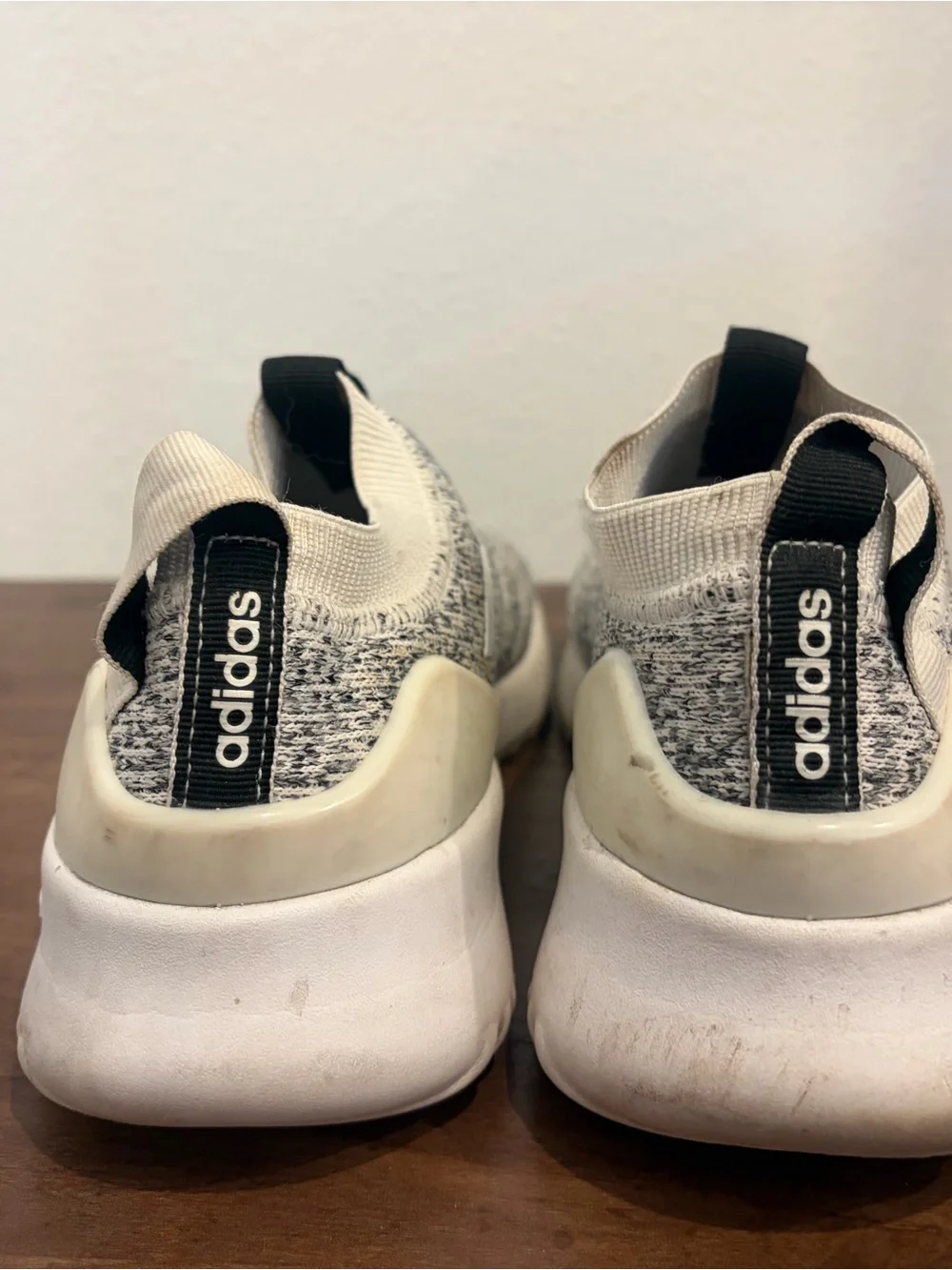 Adidas Women’s Slip-On Cloudform Knit Sneakers in Heather Gray